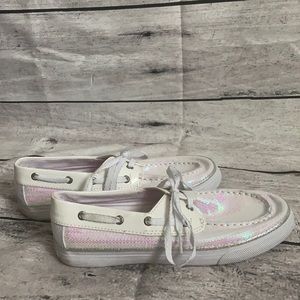 Sperry deck shoe with sparkles
